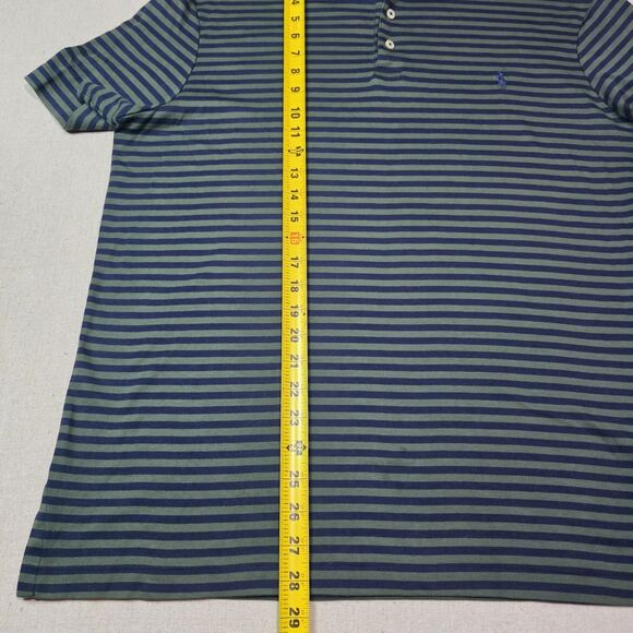 Polo Ralph Lauren Pima Soft Touch Blue And Green Striped Logo Polo Shirt Size XL - Picture 7 of 7